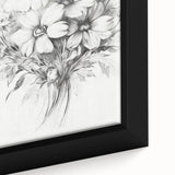 Minimalist Floral Sketch – Detailed Pencil Drawing of Flowers