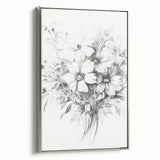 Minimalist Floral Sketch – Detailed Pencil Drawing of Flowers