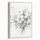 Minimalist Floral Sketch – Detailed Pencil Drawing of Flowers