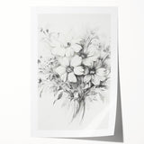 Minimalist Floral Sketch – Detailed Pencil Drawing of Flowers