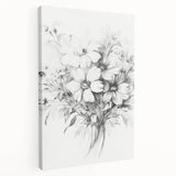 Minimalist Floral Sketch – Detailed Pencil Drawing of Flowers