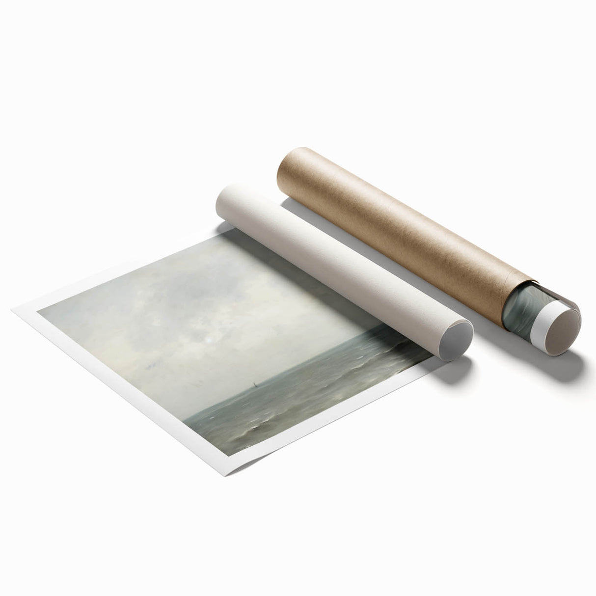 Minimalist Seascape Wall Art – Soft Tones of the Tranquil Horizon