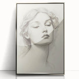 Minimalist Portrait Art – Elegant Pencil Drawing of a Woman