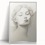 Minimalist Portrait Art – Elegant Pencil Drawing of a Woman