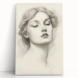 Minimalist Portrait Art – Elegant Pencil Drawing of a Woman