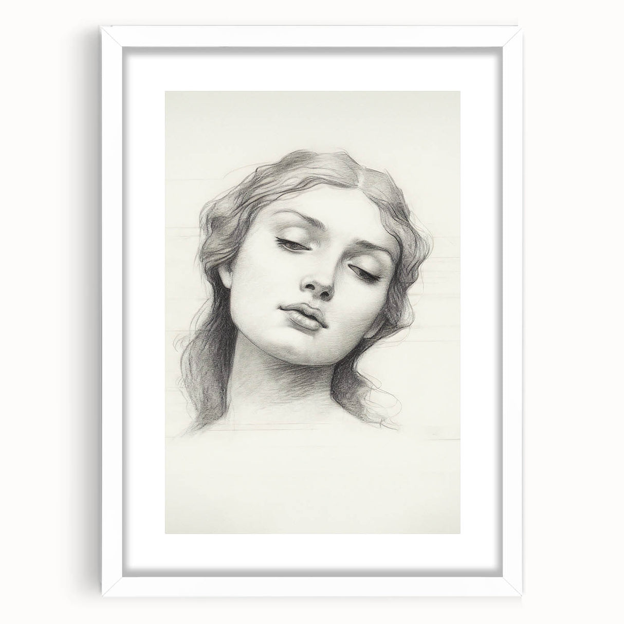 Minimalist Portrait Art – Graceful Pencil Drawing of a Woman