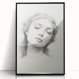 Minimalist Portrait Art – Graceful Pencil Drawing of a Woman