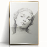 Minimalist Portrait Art – Graceful Pencil Drawing of a Woman
