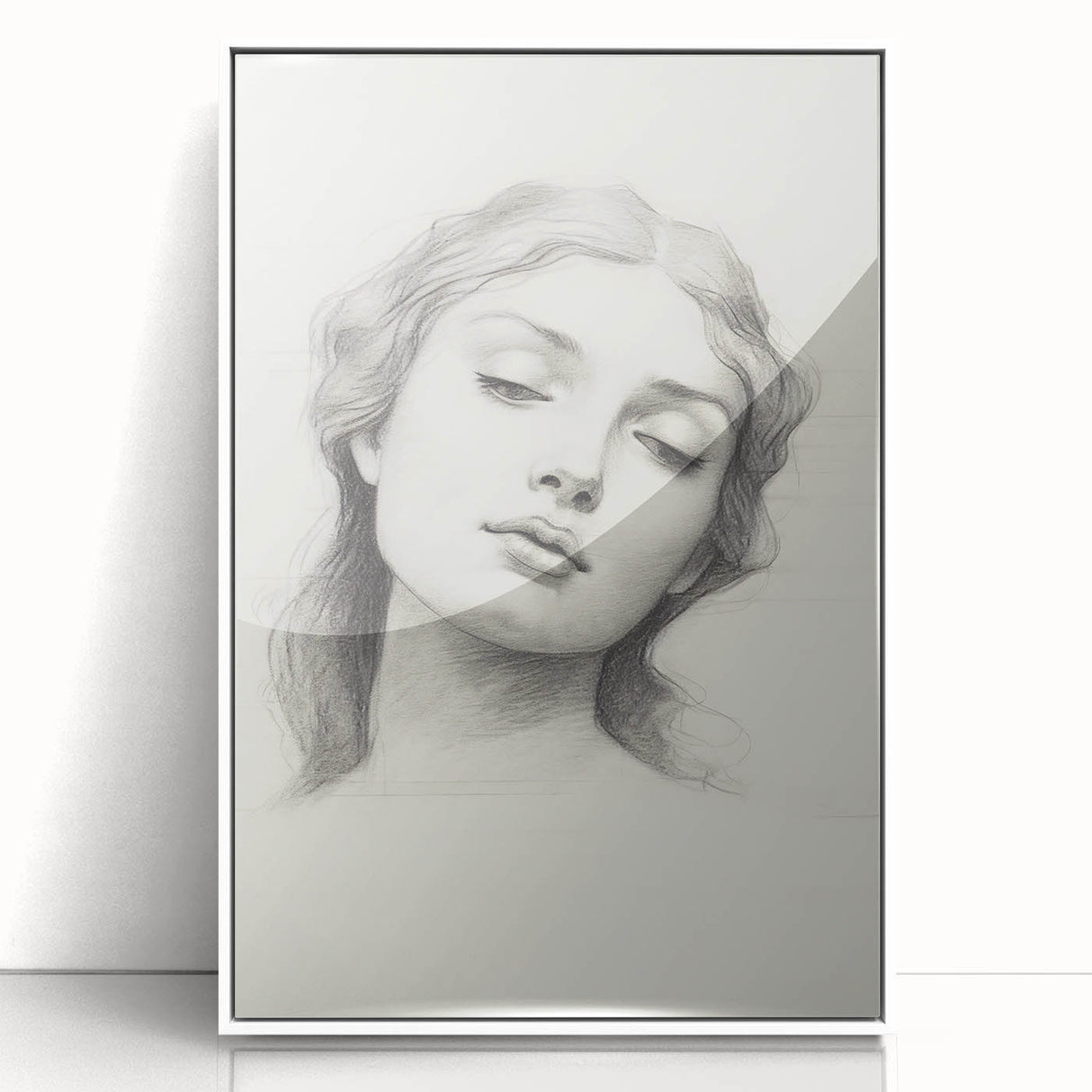 Minimalist Portrait Art – Graceful Pencil Drawing of a Woman