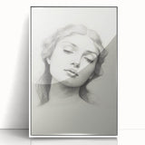 Minimalist Portrait Art – Graceful Pencil Drawing of a Woman