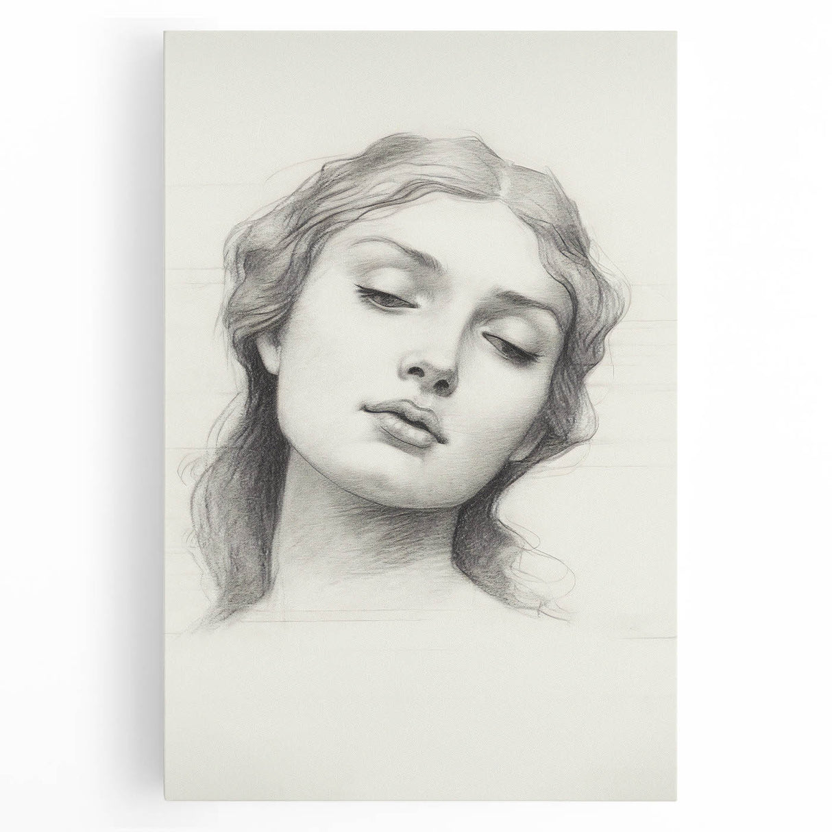 Minimalist Portrait Art – Graceful Pencil Drawing of a Woman