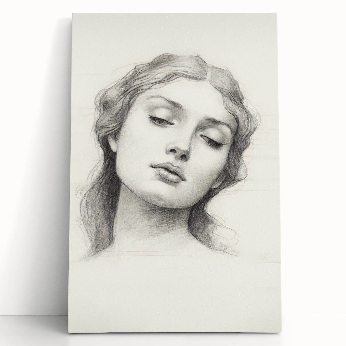 Minimalist Portrait Art – Graceful Pencil Drawing of a Woman