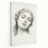 Minimalist Portrait Art – Graceful Pencil Drawing of a Woman