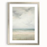 Minimalist Seascape Art – Calm Ocean and Sky in Soft Tones