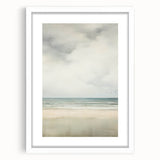 Minimalist Seascape Art – Calm Ocean and Sky in Soft Tones