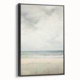 Minimalist Seascape Art – Calm Ocean and Sky in Soft Tones
