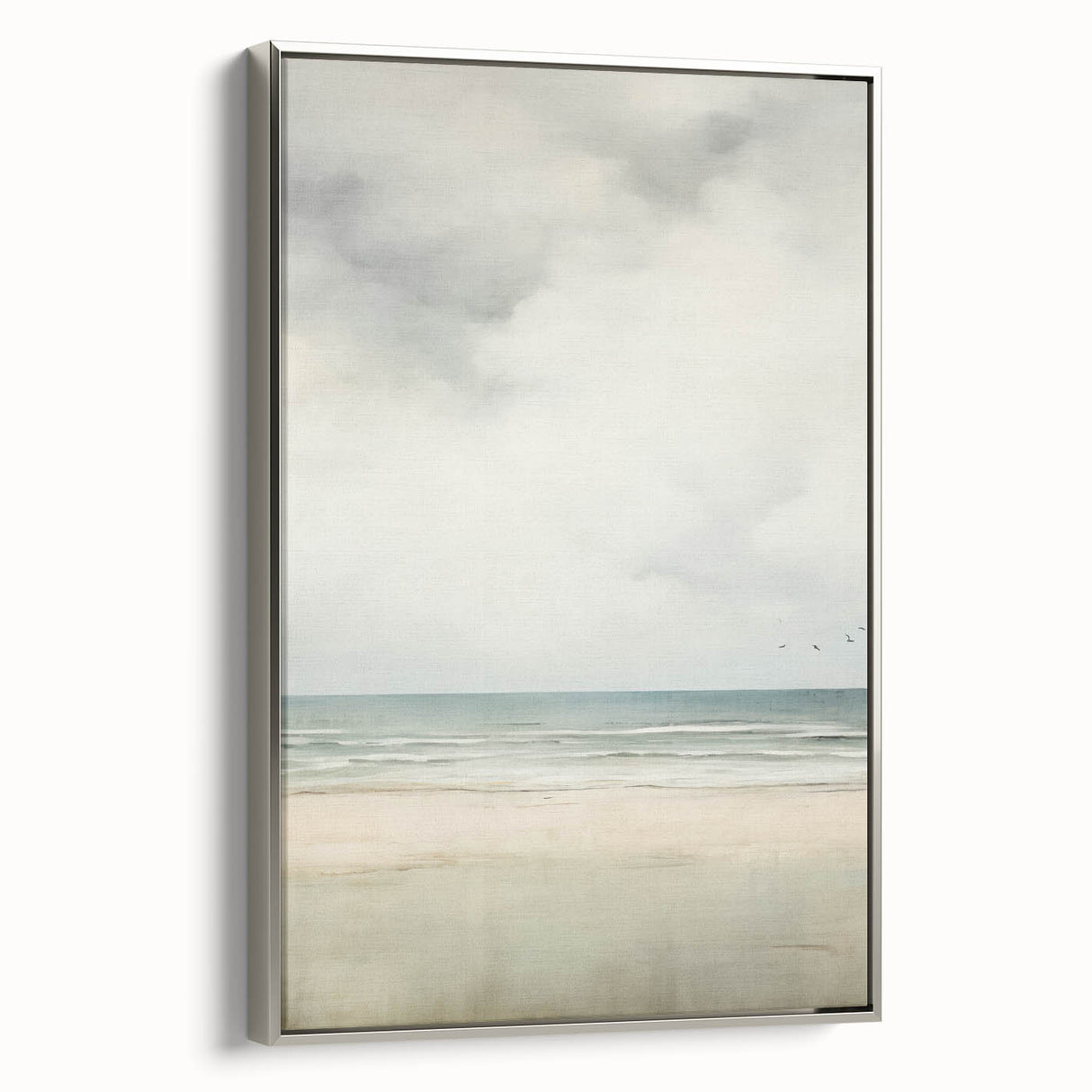 Minimalist Seascape Art – Calm Ocean and Sky in Soft Tones