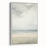 Minimalist Seascape Art – Calm Ocean and Sky in Soft Tones
