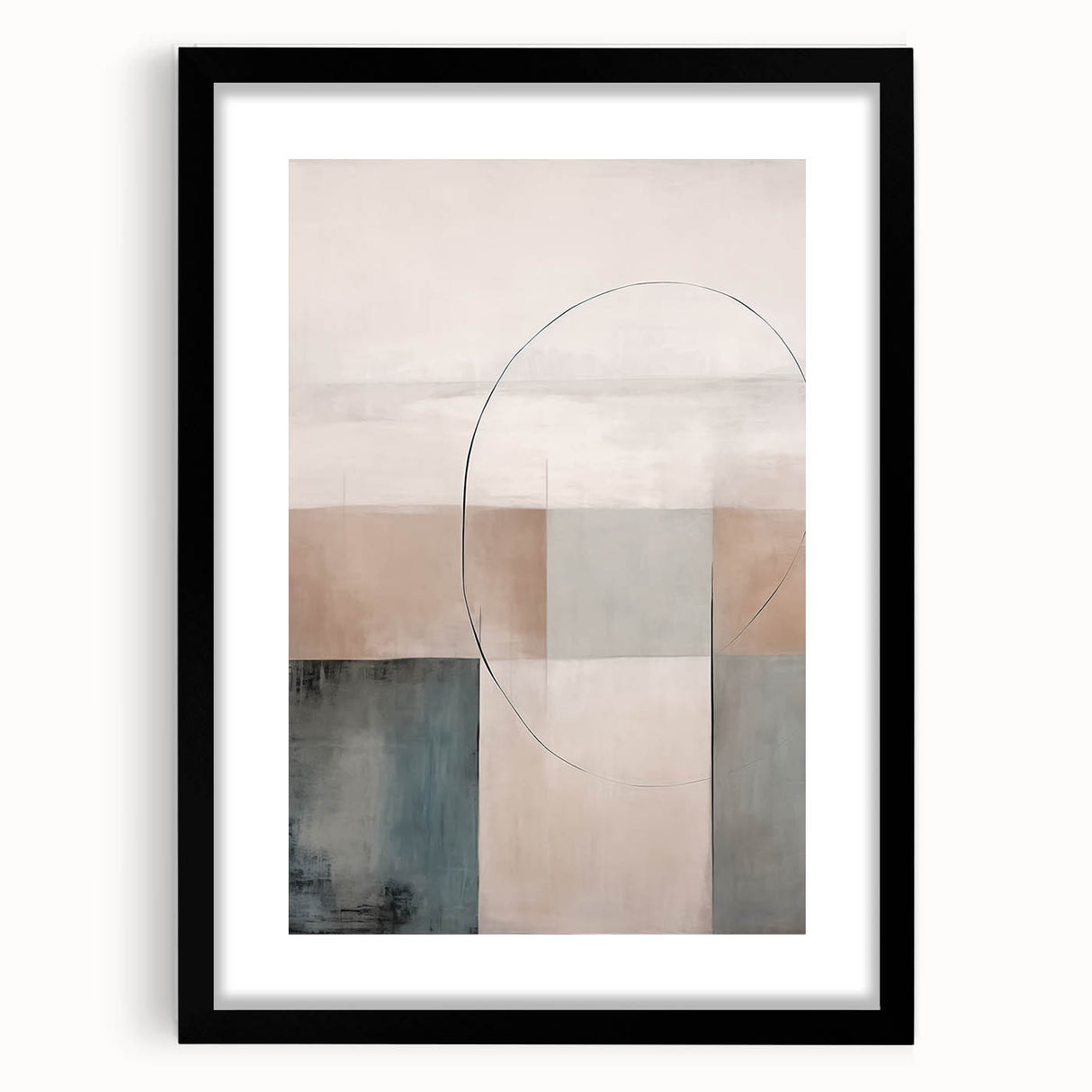 Minimalist Abstract Geometric Art – Soft Tones and Clean Lines