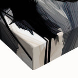 Abstract Minimalist Wall Art – Dynamic Beige and Black Brushstroke Design