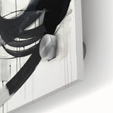 Minimalist Abstract Wall Art – Dynamic Black and White Brushstroke Design