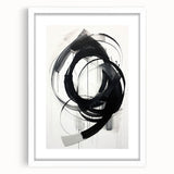 Minimalist Abstract Wall Art – Dynamic Black and White Brushstroke Design