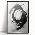 Minimalist Abstract Wall Art – Dynamic Black and White Brushstroke Design