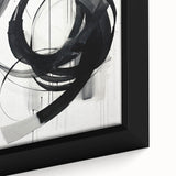 Minimalist Abstract Wall Art – Dynamic Black and White Brushstroke Design