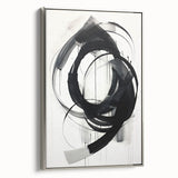 Minimalist Abstract Wall Art – Dynamic Black and White Brushstroke Design