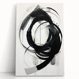 Minimalist Abstract Wall Art – Dynamic Black and White Brushstroke Design