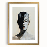 Abstract Minimalist Wall Art - Black and White Portrait in Modern Style