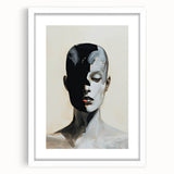 Abstract Minimalist Wall Art - Black and White Portrait in Modern Style