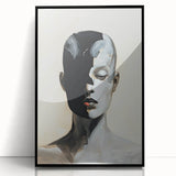 Abstract Minimalist Wall Art - Black and White Portrait in Modern Style