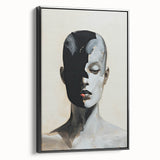 Abstract Minimalist Wall Art - Black and White Portrait in Modern Style