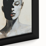 Abstract Minimalist Wall Art - Black and White Portrait in Modern Style