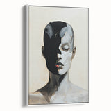 Abstract Minimalist Wall Art - Black and White Portrait in Modern Style