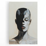 Abstract Minimalist Wall Art - Black and White Portrait in Modern Style