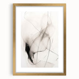 Minimalist Wall Art - Abstract Black and White Flowing Line Art Print