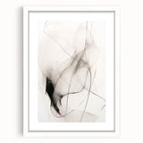 Minimalist Wall Art - Abstract Black and White Flowing Line Art Print
