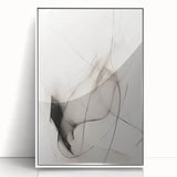 Minimalist Wall Art - Abstract Black and White Flowing Line Art Print
