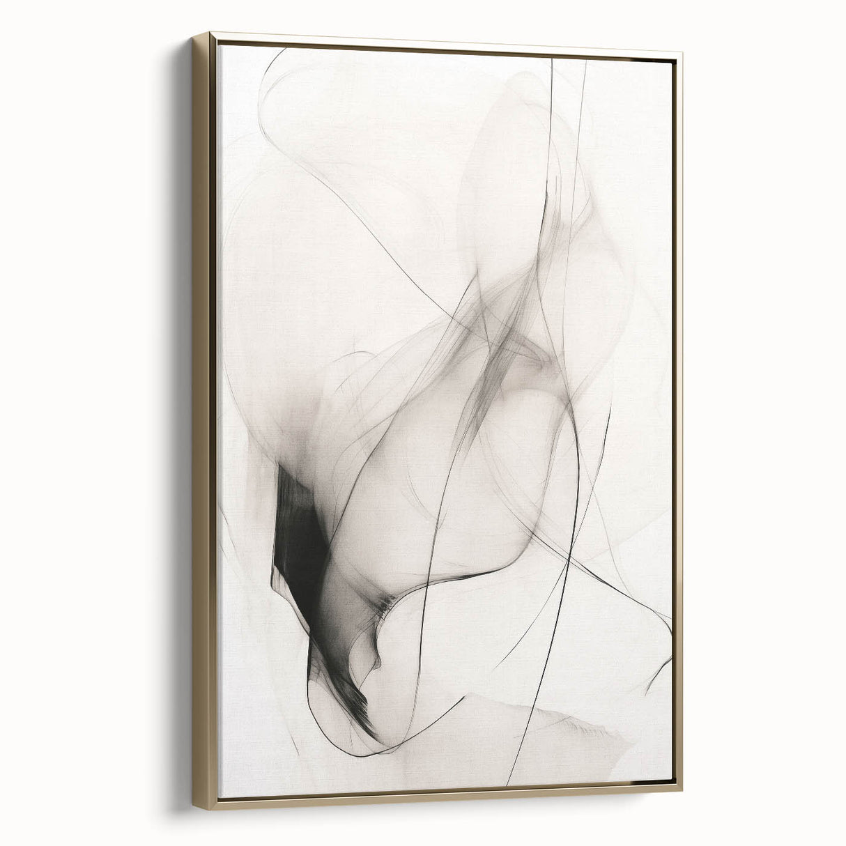 Minimalist Wall Art - Abstract Black and White Flowing Line Art Print