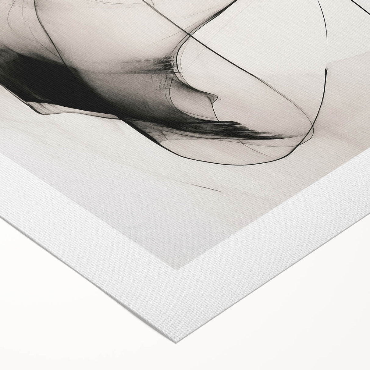 Minimalist Wall Art - Abstract Black and White Flowing Line Art Print