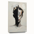 Abstract Minimalist Wall Art - Bold Black and White Portrait with Brushstrokes