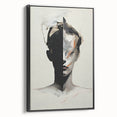 Abstract Minimalist Wall Art - Bold Black and White Portrait with Brushstrokes