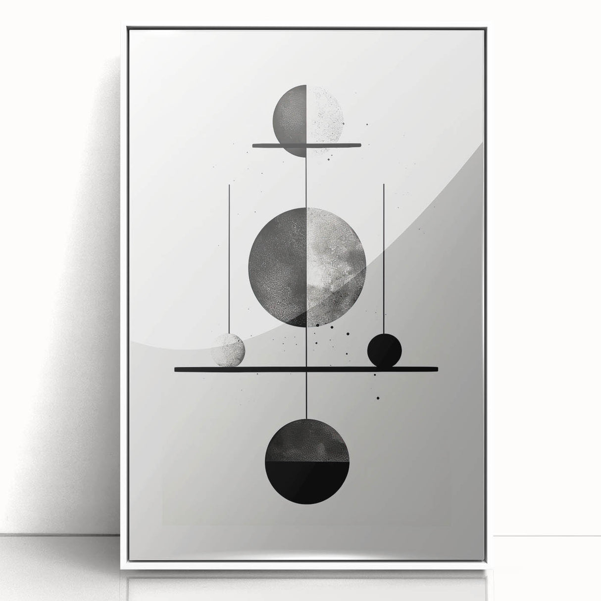 Modern Minimalist Wall Art - Geometric Black and White Abstract Art Print