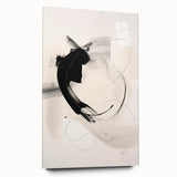Abstract Minimalist Wall Art - Black and White Brushstroke Art Print