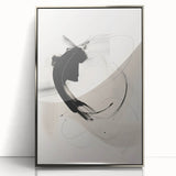 Abstract Minimalist Wall Art - Black and White Brushstroke Art Print