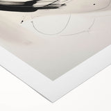 Abstract Minimalist Wall Art - Black and White Brushstroke Art Print