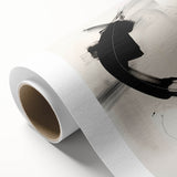 Abstract Minimalist Wall Art - Black and White Brushstroke Art Print