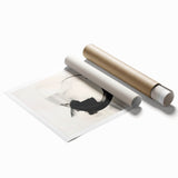 Abstract Minimalist Wall Art - Black and White Brushstroke Art Print